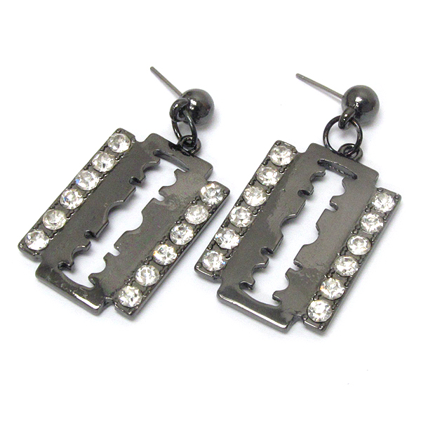 Crystal deco razor earring