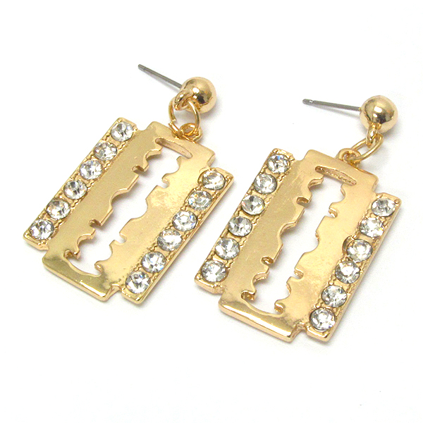 Crystal deco razor earring