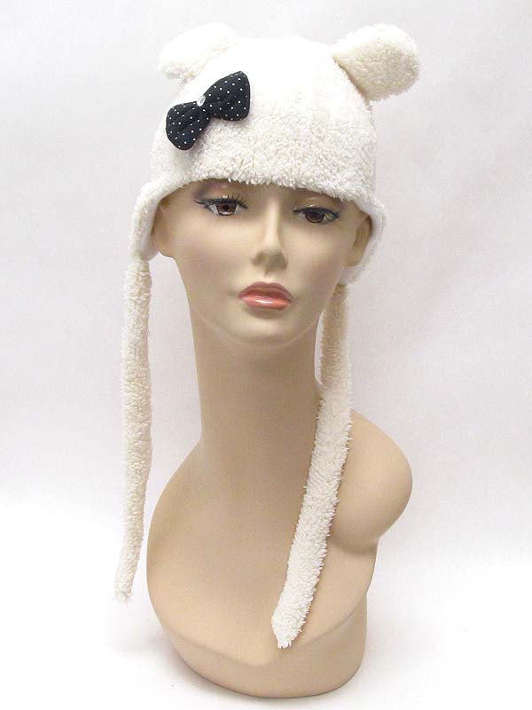 Plush ear flap winter hat