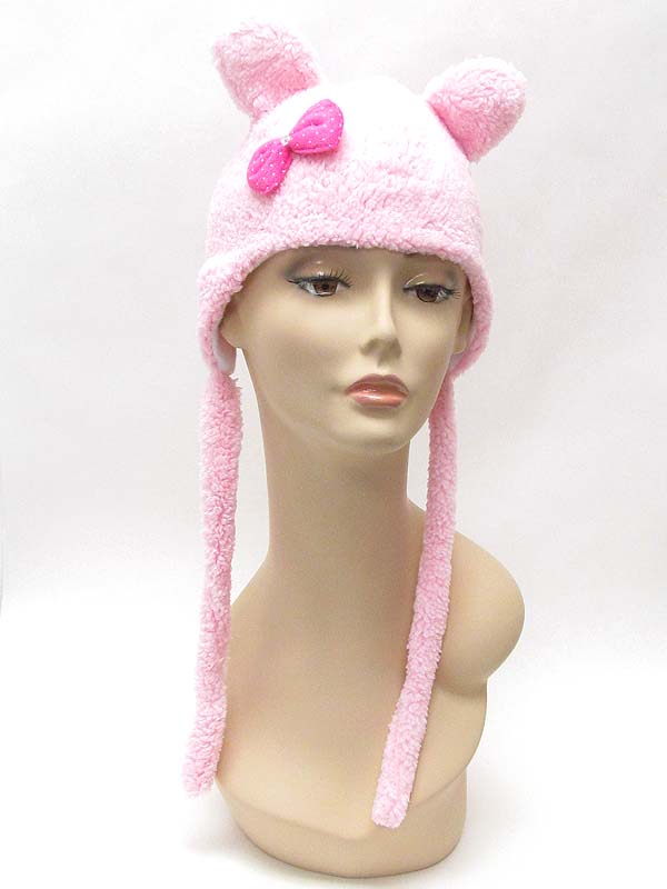 Plush ear flap winter hat