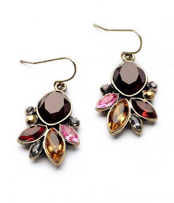 Boutique style natural shape abalone stone earring