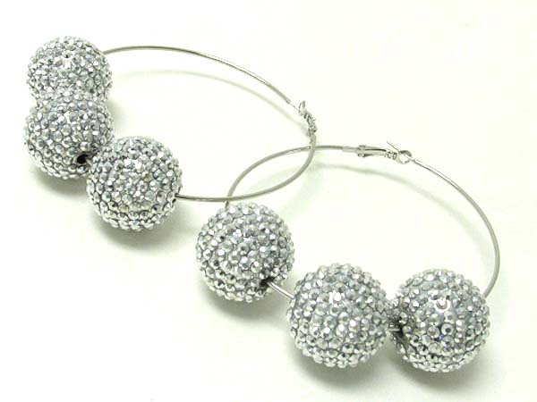 3.5 inch hoop extra large 1 inch crystal fireball dangle basketball wives inspired earring? - hoops