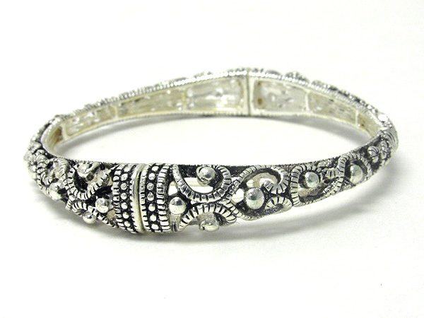 Metal filigree stretch bracelet