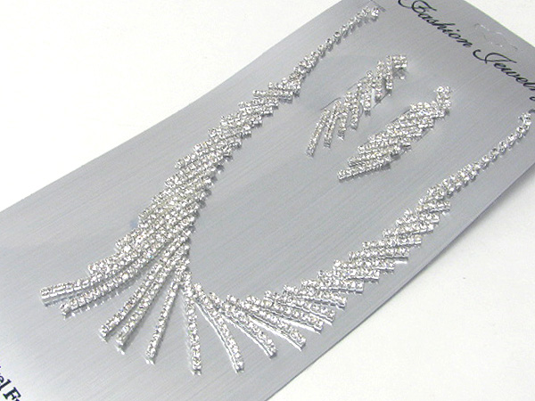 Prom or bridesmaid rhinestone necklace set