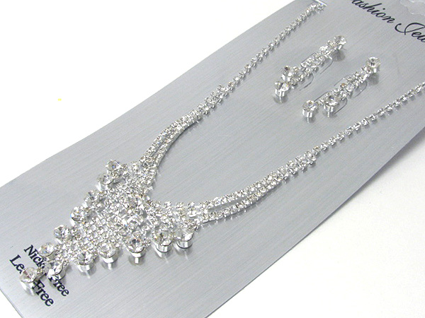 Prom or bridesmaid rhinestone necklace set