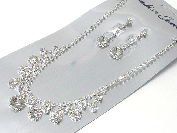 Prom or bridesmaid rhinestone necklace set