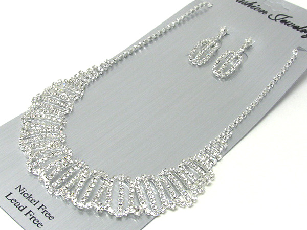 Prom or bridesmaid rhinestone necklace set