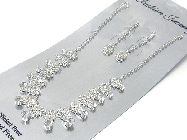 Prom or bridesmaid rhinestone necklace set