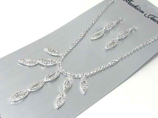 Prom or bridesmaid rhinestone necklace set