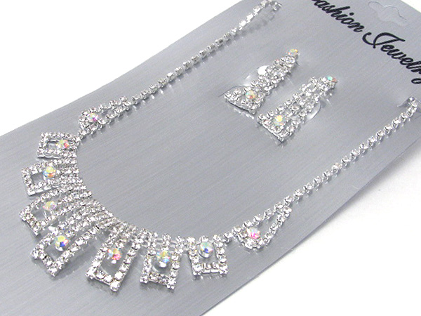 Prom or bridesmaid rhinestone necklace set