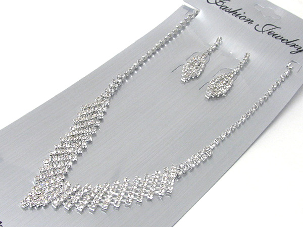 Prom or bridesmaid rhinestone necklace set