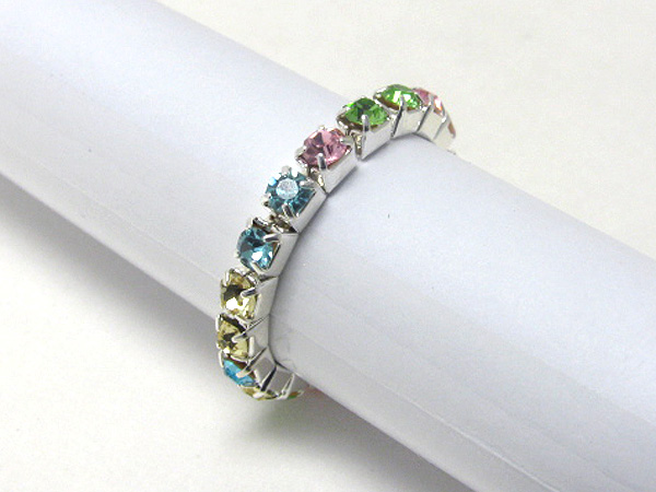 Single row rhinestone stretch ring