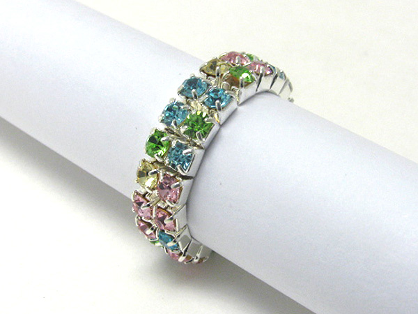 2 row rhinestone stretch ring