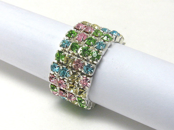 4 row rhinestone stretch ring