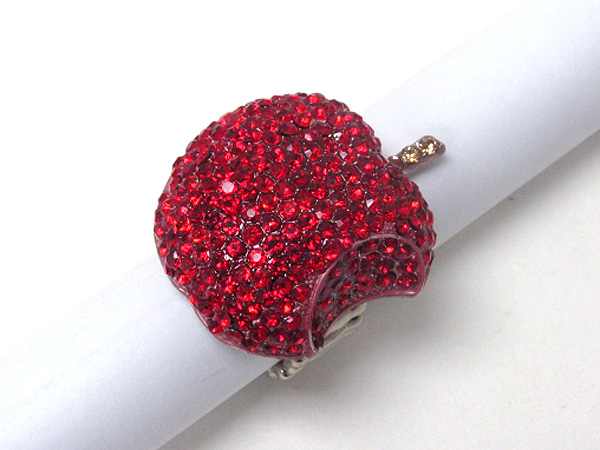 Crystal stud apple stretch ring