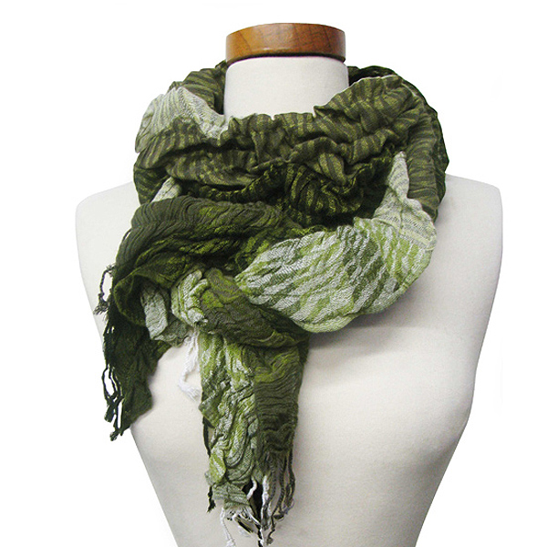 100% polyester stripe and zebra color block scarf