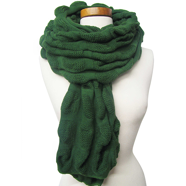 100% polyester solid bobble knit scarf