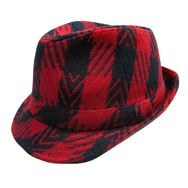 100% polyester plaid checker fedora