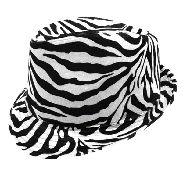 100% polyester zebrta pattern fedora