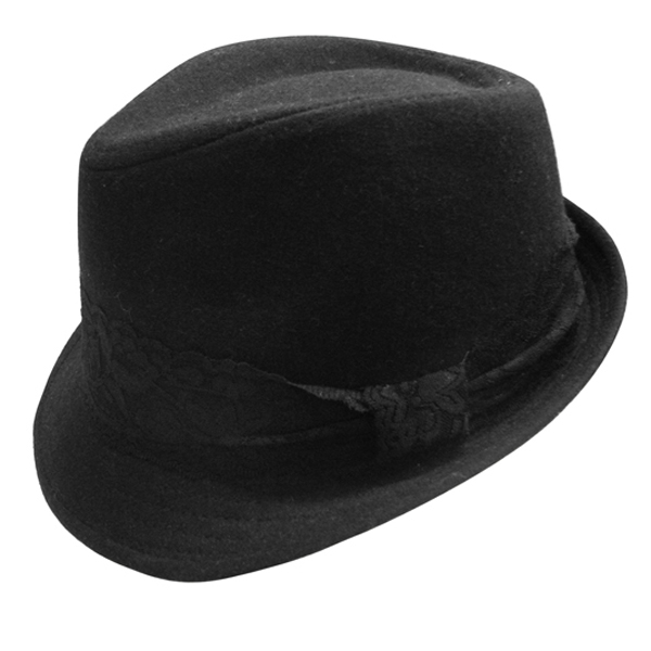 100% polyester lace trim slid fedora