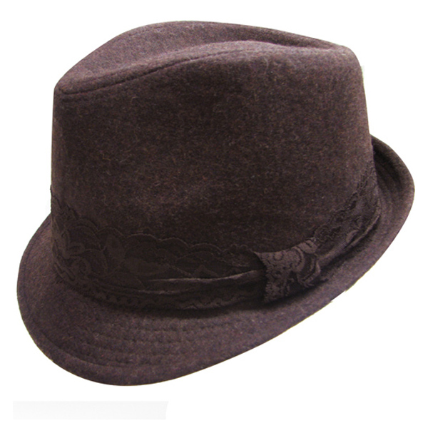 100% polyester lace trim slid fedora