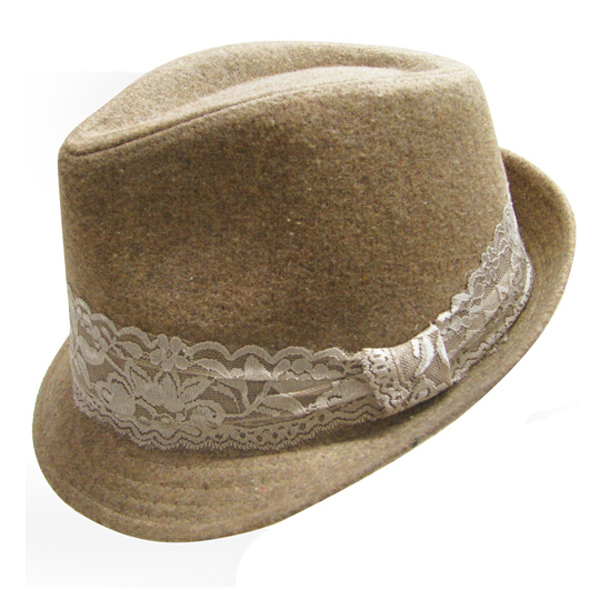 100% polyester lace trim slid fedora