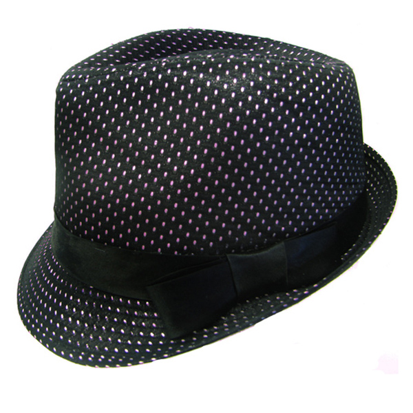 100% polyester fancy bow polka dot fedora