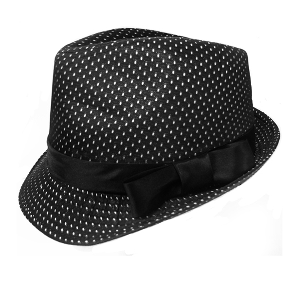 100% polyester fancy bow polka dot fedora