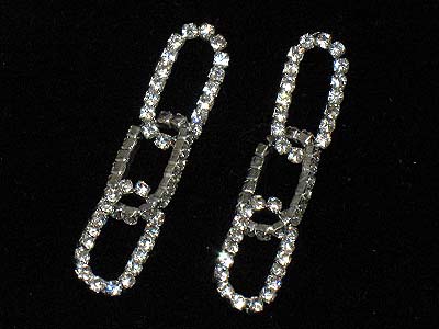 Rhineston chain shape earring