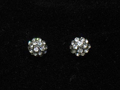 Rhinestone dome shape earring