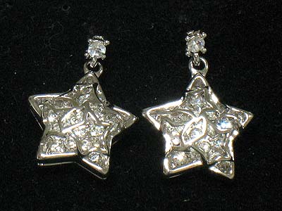 Crystal filigree star earring