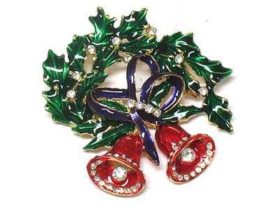 Christmas theme bell brooch