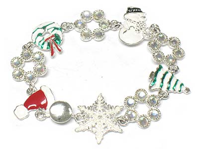 Christmas multi theme pattern and crystal magnetic bracelet