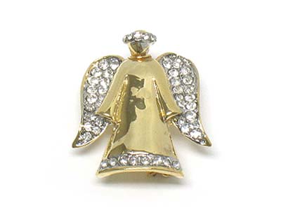 Christmas crystal deco angel brooch