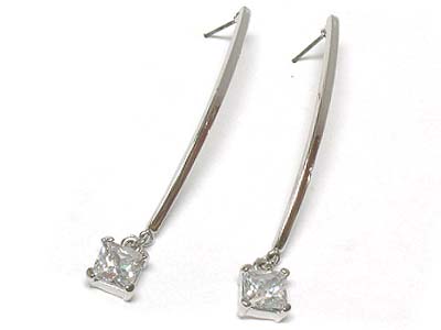 Cubic zirconia dangle stick earring 