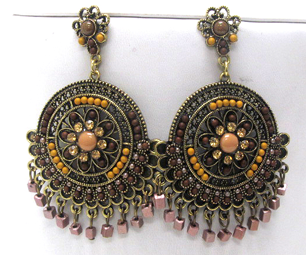 Vintage style acryl and enamel art deco earring