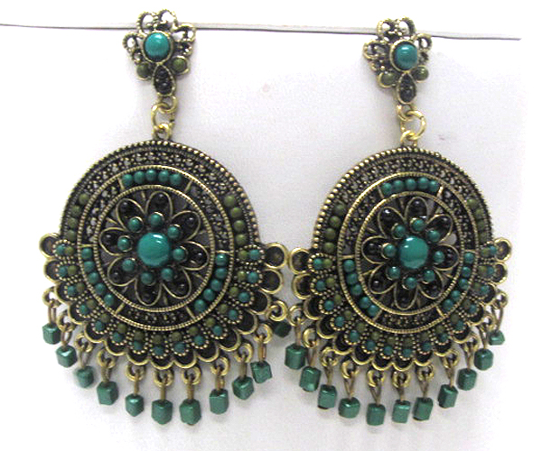 Vintage style acryl and enamel art deco earring