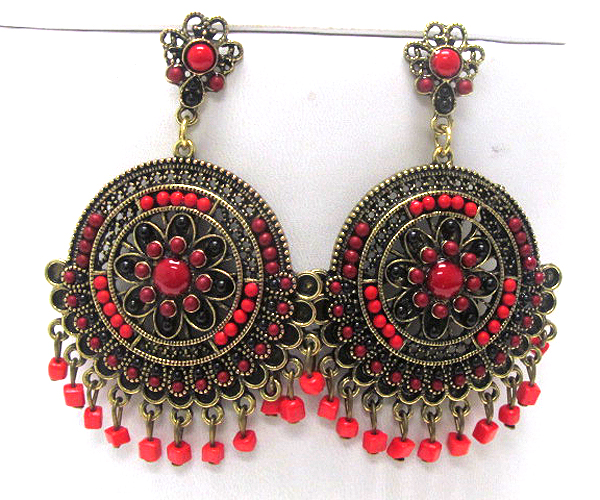 Vintage style acryl and enamel art deco earring