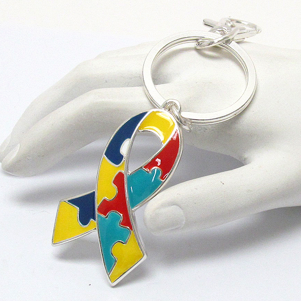 Autism ribbon key chain