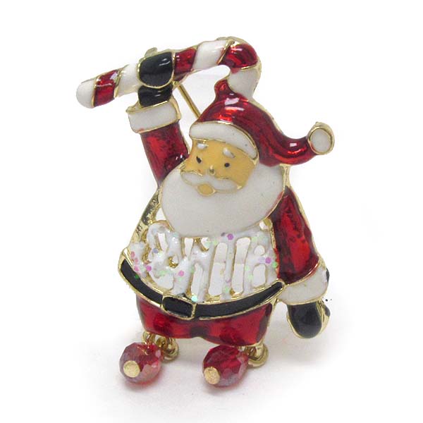 Epoxy deco christmas santa pin or brooch