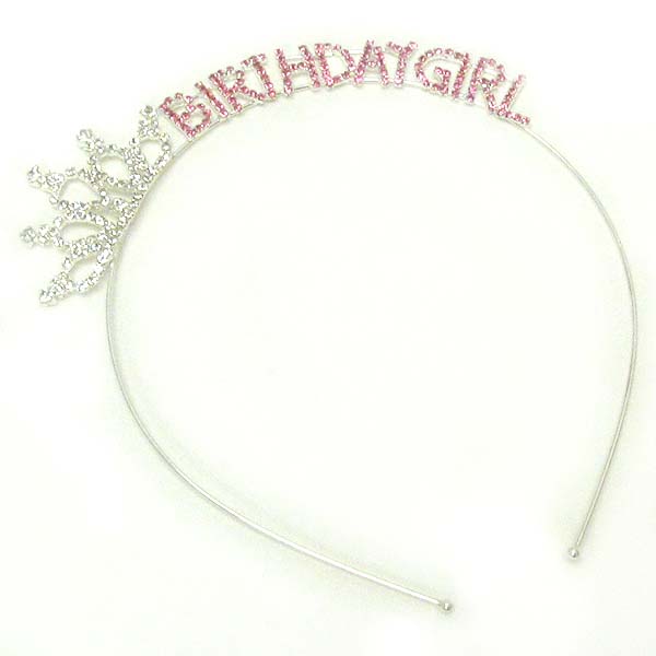 Crystal deco birthday girl headband