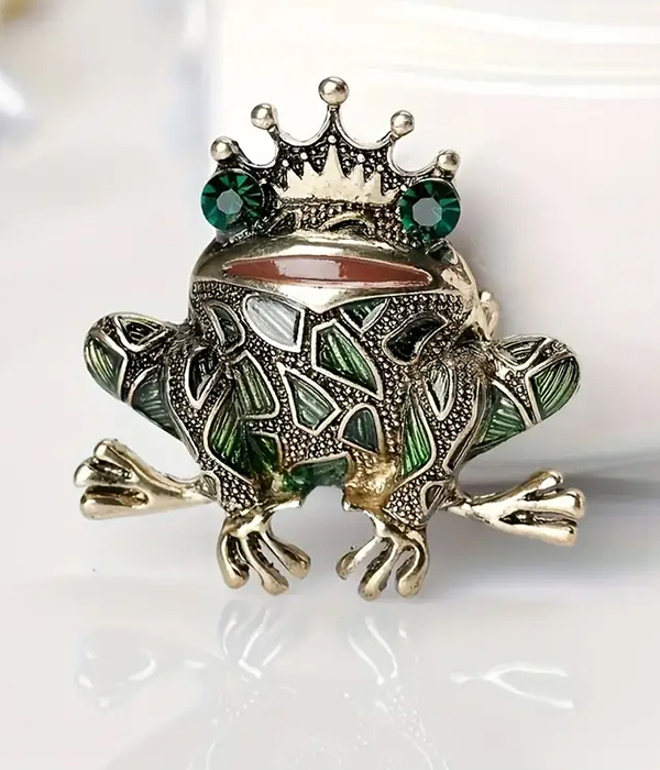 Frog prince brooch