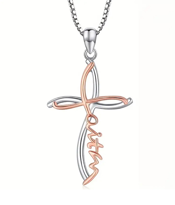 Cross pendant necklace - faith