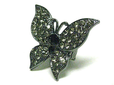 Crystal butterfly stretch ring