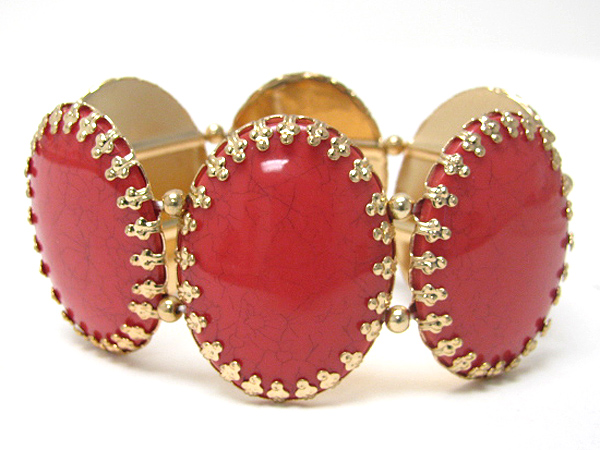 Formica oval stone stretch bracelet