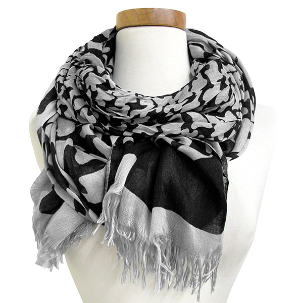 100% polyester adstract houndtooth pattern scarf