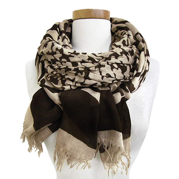 100% polyester adstract houndtooth pattern scarf