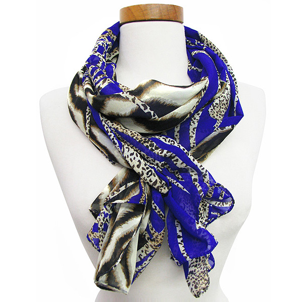 100% polyester wild animal pattern chiffon scarf