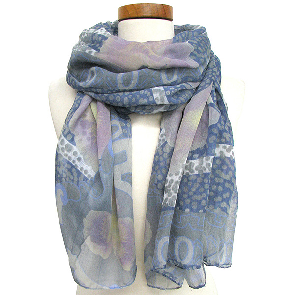 100% polyester mixed flower pattern chiffon scarf