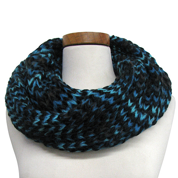 100% polyester mixed color knit infinity scarf